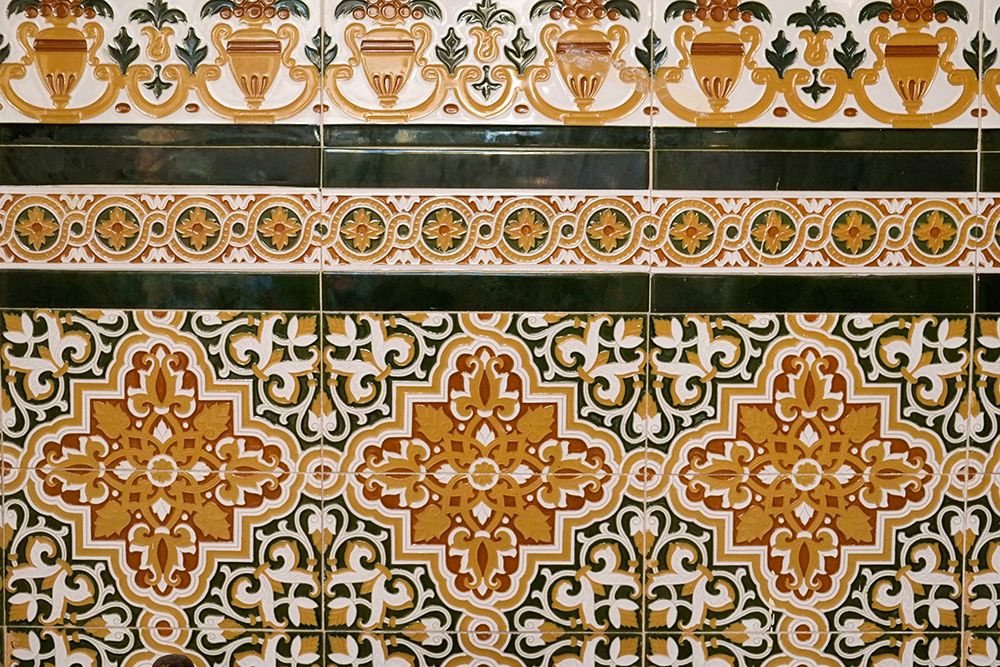 Marbella, Spain. Old Spanish tile with Moorish influence